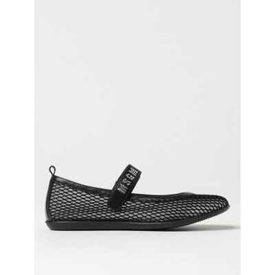 Msgm Kids Ballerina in nylon a rete e pelle Nero Taglia 34 Msgm Kids Ballerina in nylon a rete e pelle Nero Taglia 34