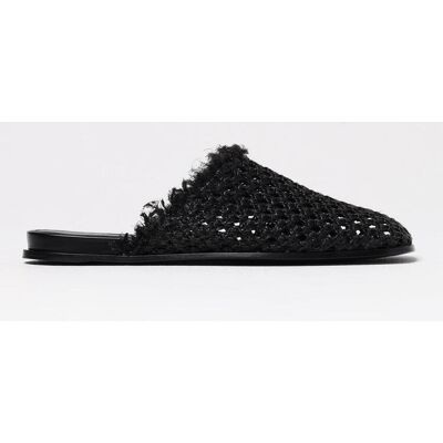 Premiata Mule in rafia intrecciata Nero Taglia 41 Premiata Mule in rafia intrecciata Nero Taglia 41