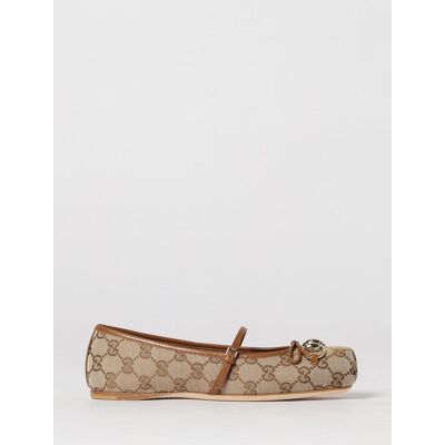 Gucci Ballerina in tessuto GG e pelle Beige Taglia 38½ Gucci Ballerina in tessuto GG e pelle Beige Taglia 38½