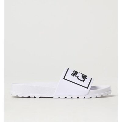 Versace Jeans Couture Sliders in gomma con logo Bianco Taglia 36 Versace Jeans Couture Sliders in gomma con logo Bianco Taglia 36