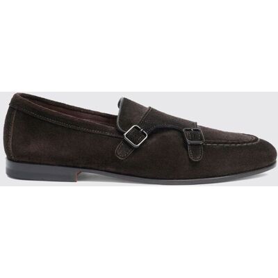 Santoni Monk Strap in camoscio Marrone Taglia 7½ Santoni Monk Strap in camoscio Marrone Taglia 7½