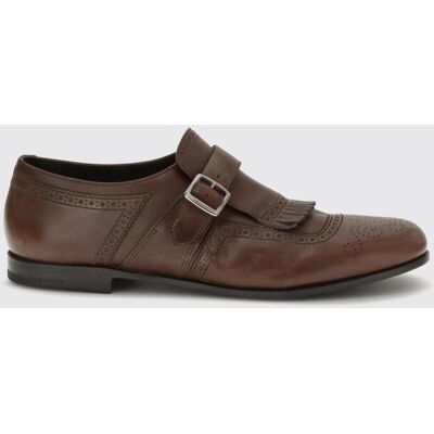 Church's Monk Strap in pelle invecchiata con motivo brogue Marrone Taglia 5 Church's Monk Strap in pelle invecchiata con motivo brogue Marrone Taglia 5