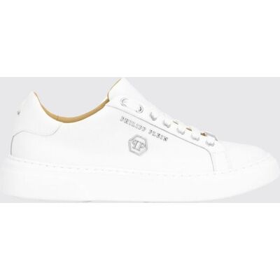 Philipp Plein Sneakers basse stringate in pelle liscia con punta tonda Bianco Taglia 36 Philipp Plein Sneakers basse stringate in pelle liscia con punta tonda Bianco Taglia 36