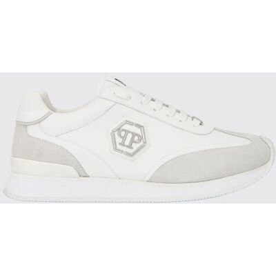 Philipp Plein Sneakers low top in pelle e suede con logo Hexagon e monogram Bianco Taglia 41 Philipp Plein Sneakers low top in pelle e suede con logo Hexagon e monogram Bianco Taglia 41