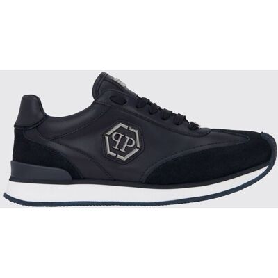 Philipp Plein Sneakers low top in pelle e suede con logo Hexagon e monogram Blue Taglia 41 Philipp Plein Sneakers low top in pelle e suede con logo Hexagon e monogram Blue Taglia 41