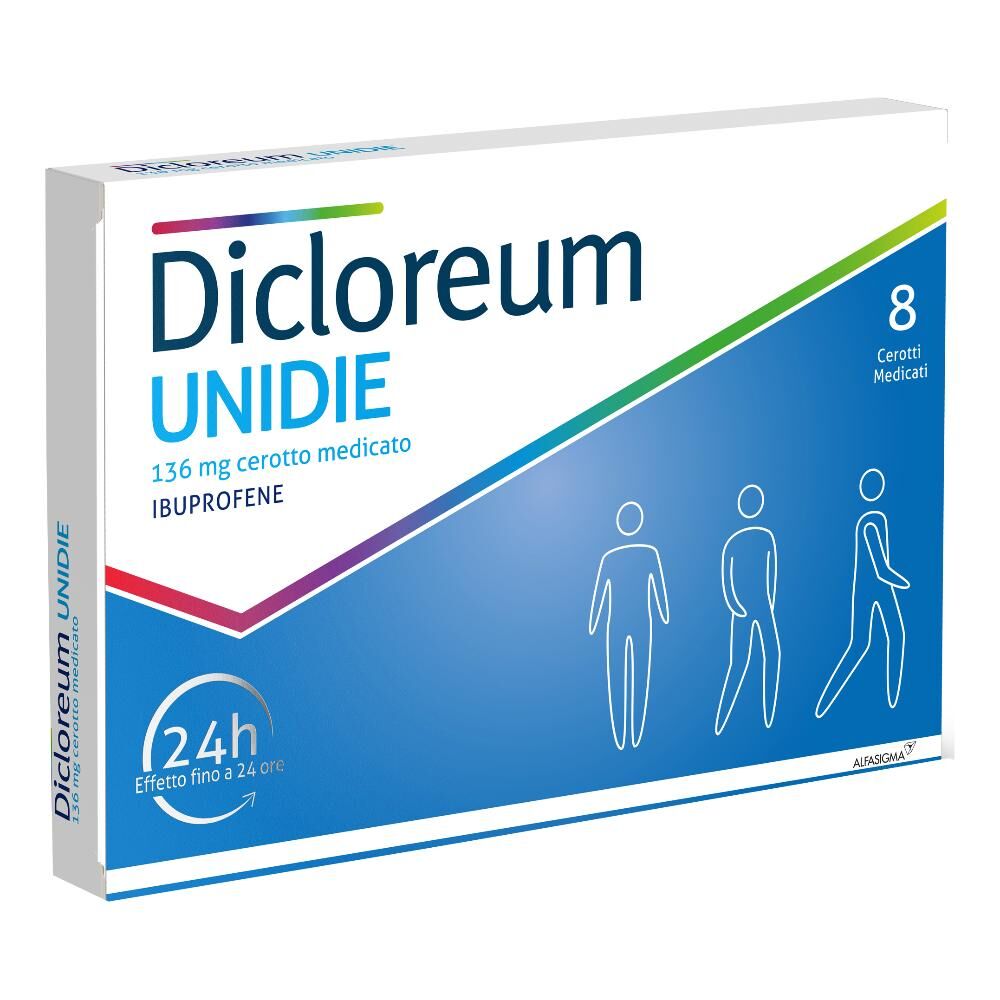 Alfasigma Spa Dicloreum Unidie 8 Cerotti Medicati 24h 136mg