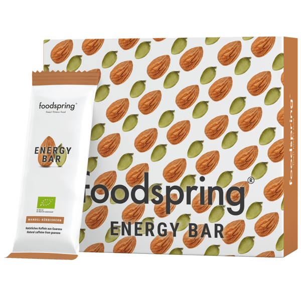 foodspring barretta energetica mandorle-semi di zucca pacchetto da 12