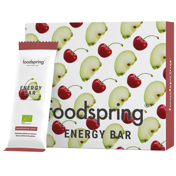 foodspring barretta energetica mela-amarena pacchetto da 12
