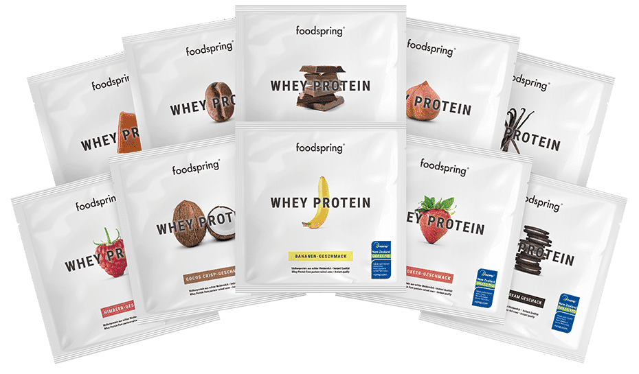 foodspring proteine whey monoporzione pack mix da 10