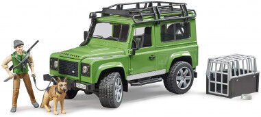 Bruder - Land Rover Defender Station Wagon Con Forestale E Cane