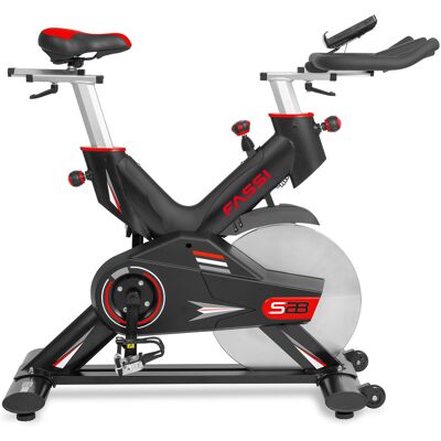 Fassi Fit Bike Professionale Home Fitness S28 Gruppo volano 28 kg, Fitness Training App, regolazione sella e manubrio orizzontale e verticale Fassi Fit Bike Professionale Home Fitness S28 Gruppo volano 28 kg, Fitness Training App, regolazione sella e manubrio orizzontale e verticale