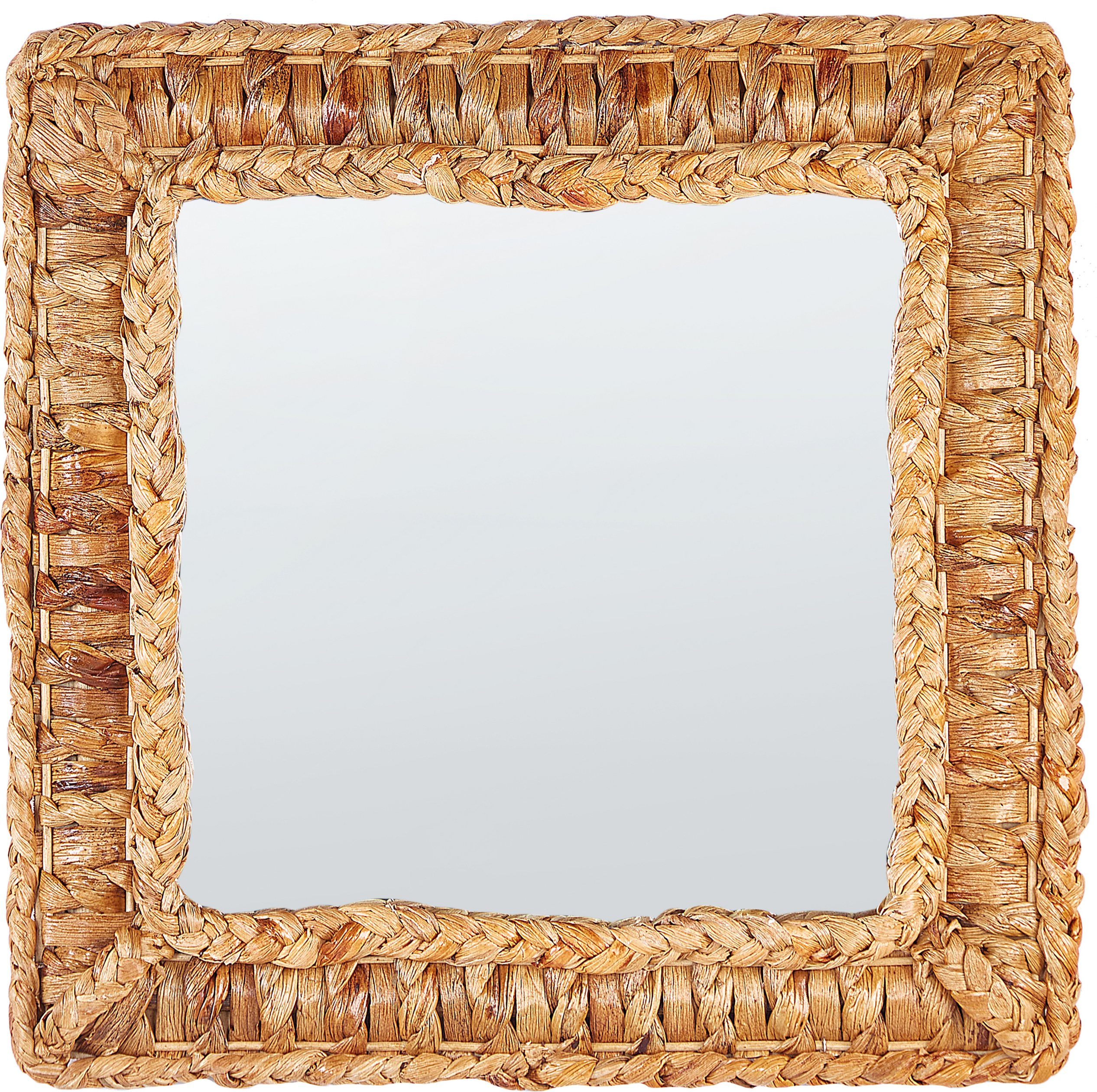 Beliani Specchio da parete naturale giacinto d'acqua 52 x 52 cm appeso Home Decor Wicke Naturale