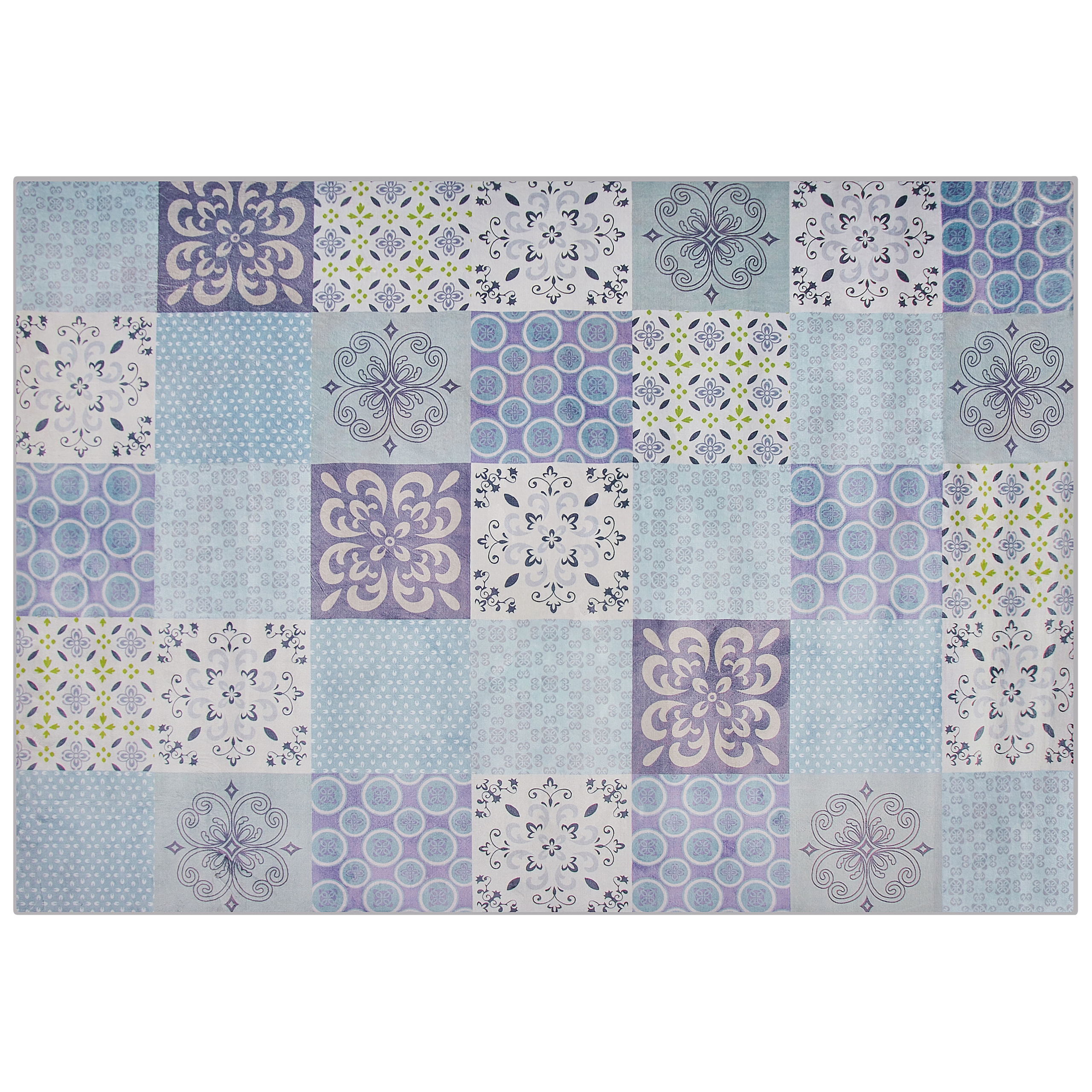 Beliani Tappeto tappetino Tessuto Multicolore 160 x 230 cm Patchwork Rettangolare costi Grigio