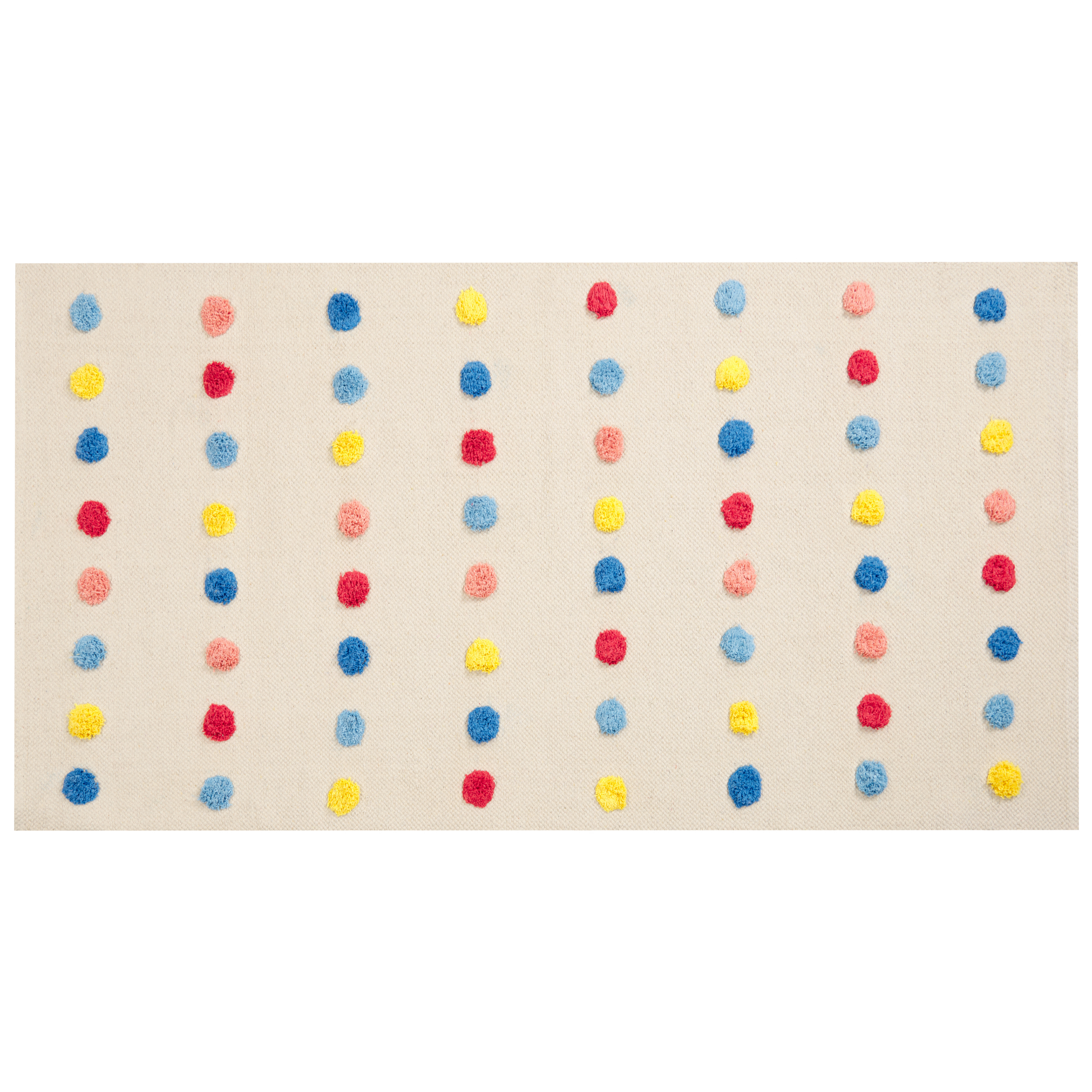 Beliani Tappeto per aree multicolore con mini pompon 80 x 150 cm, a basso contenuto di Multicolore