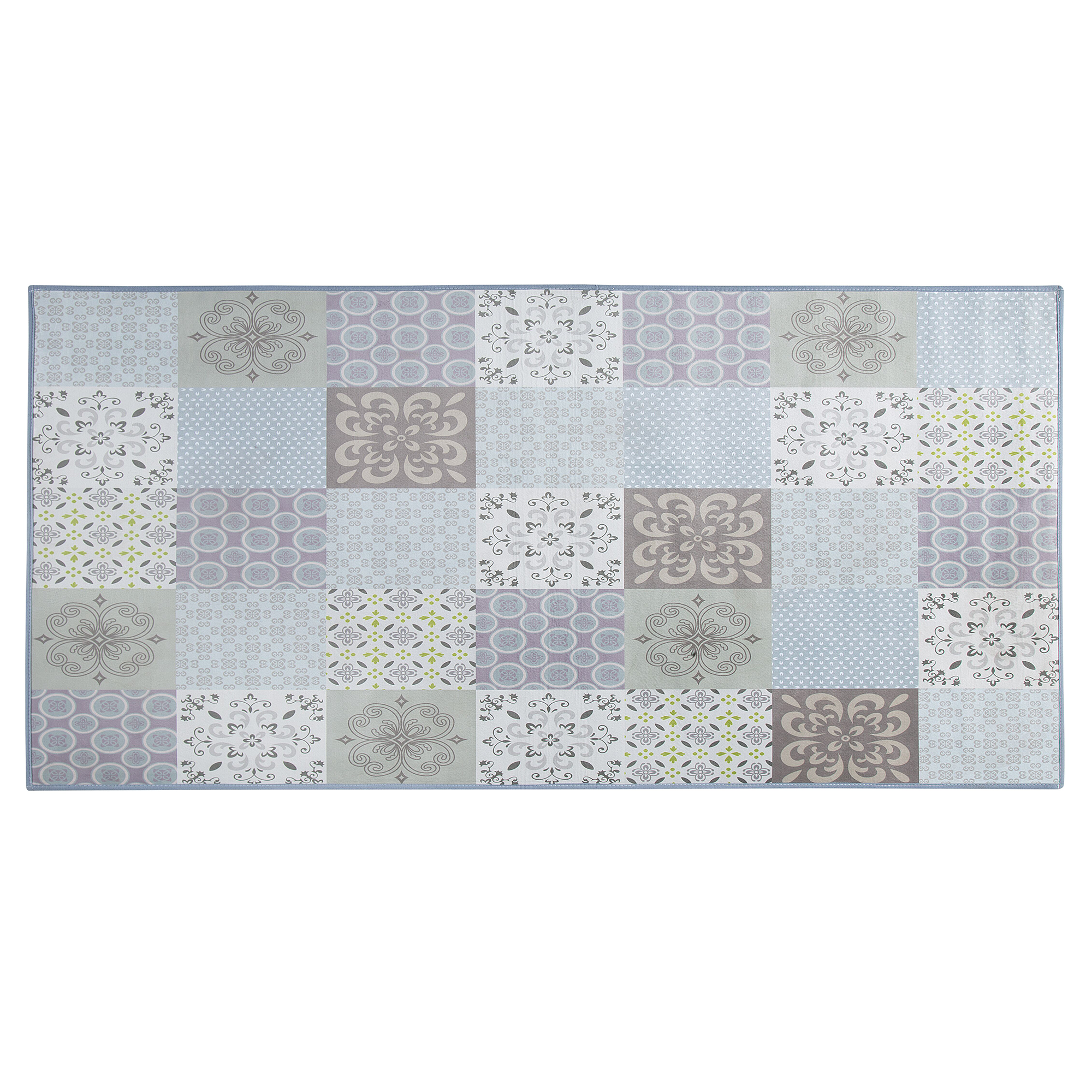 Beliani Tappeto tappetino Tessuto Multicolore 80 x 150 cm Patchwork Rettangolare costie Grigio