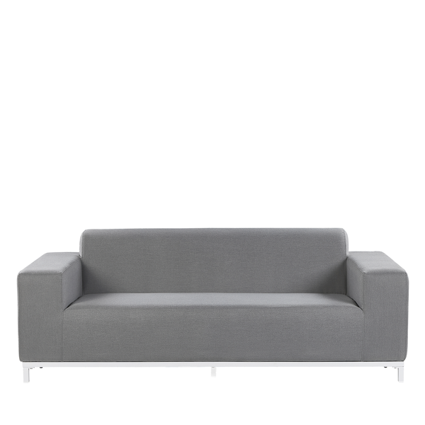 beliani divano a 3 posti grigio per interni ed esterni con struttura in metallo