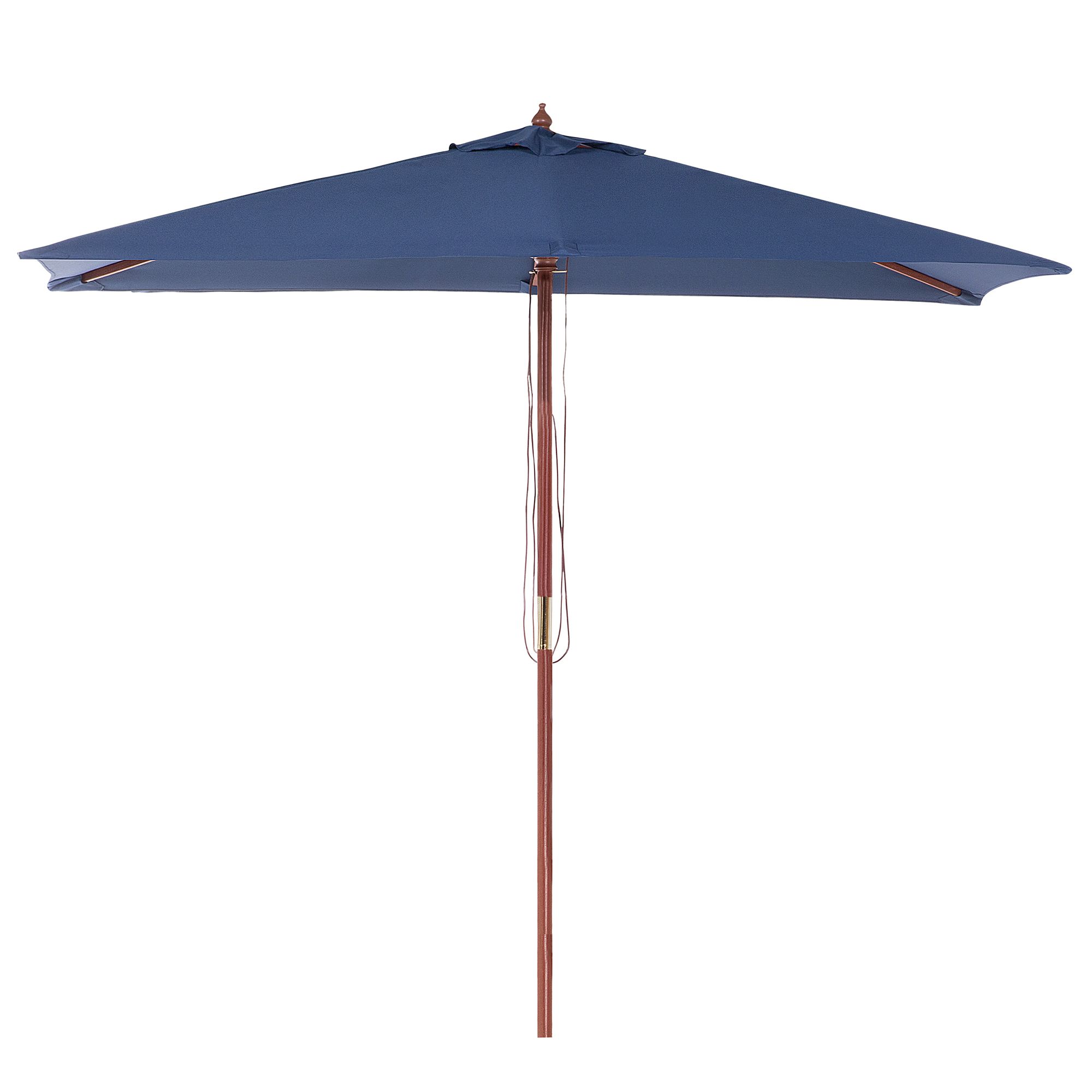 beliani ombrellone da giardino in tessuto blu legno di betulla 244 cm resistente agli a