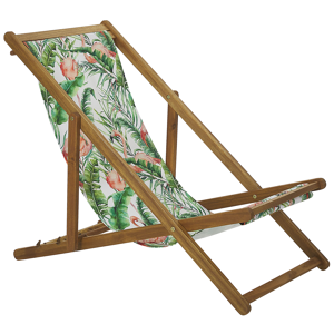 Beliani Set di 2 sedie a sdraio da giardino con struttura in legno di acacia chiaro mot