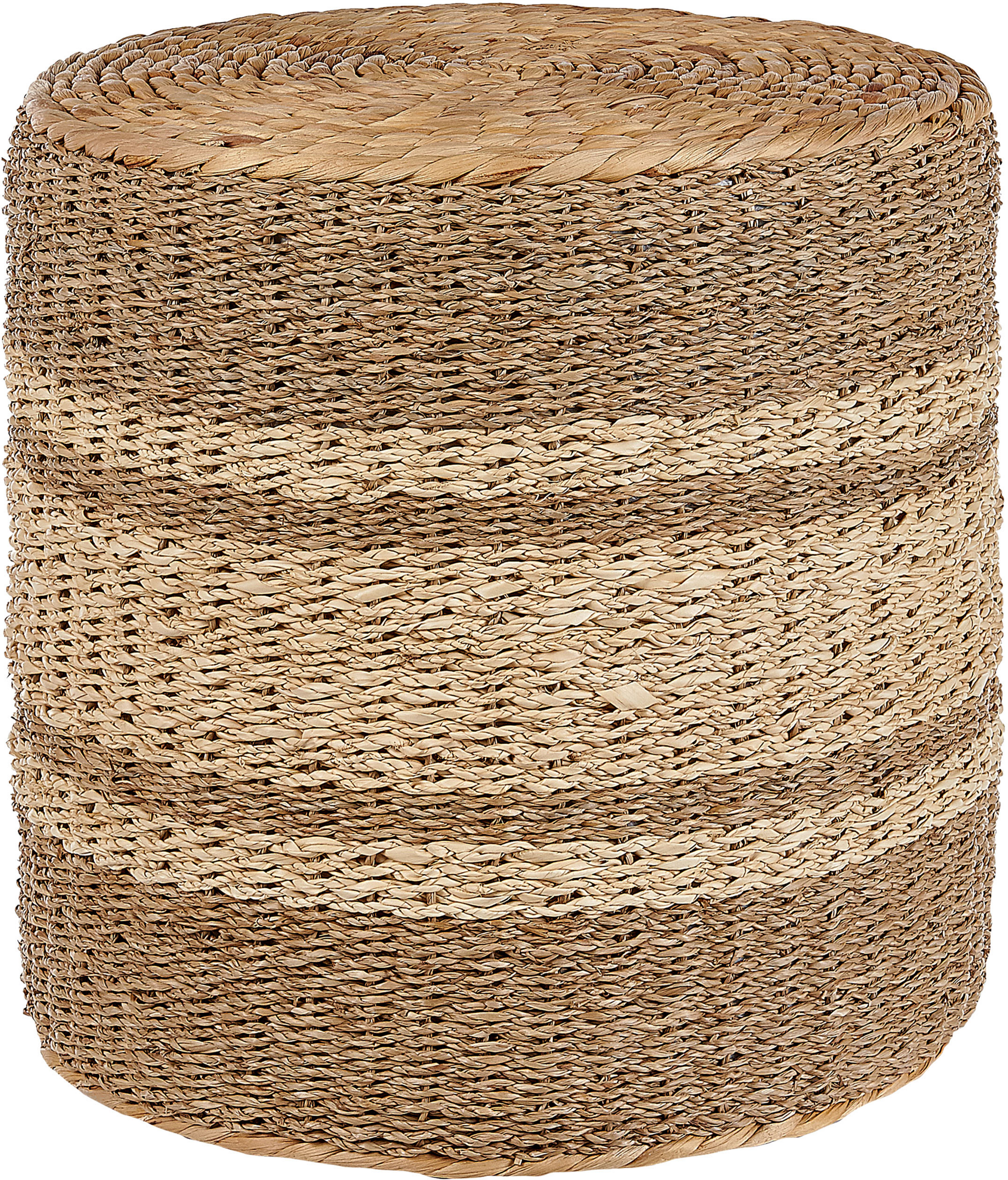 Beliani Pouf alghe naturali Foglia di Palma Giacinto d'Acqua 40 cm Imbottitura in Polis Beige