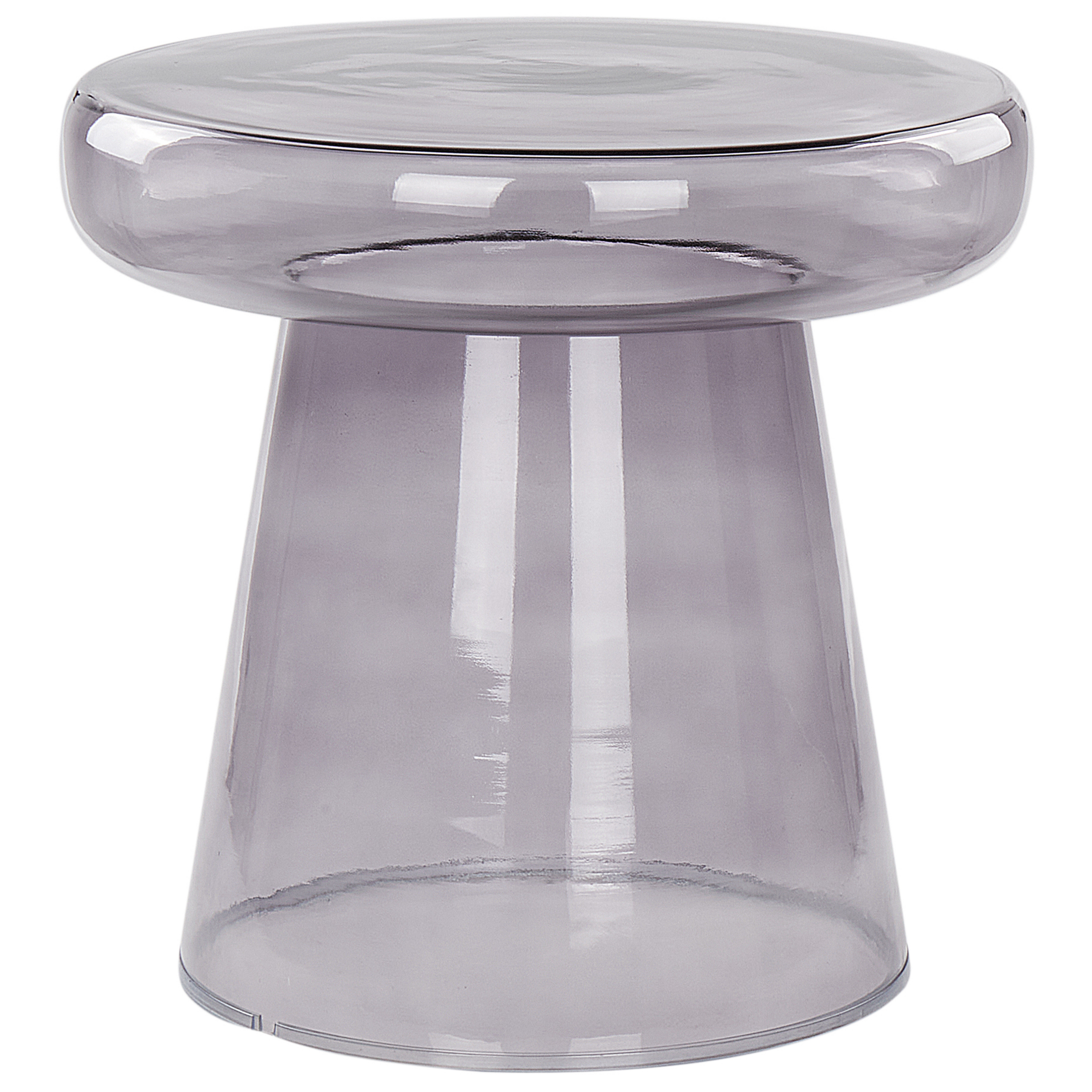Beliani Tavolino di vetro trasparente grigio design elegante vintage retrò Grigio