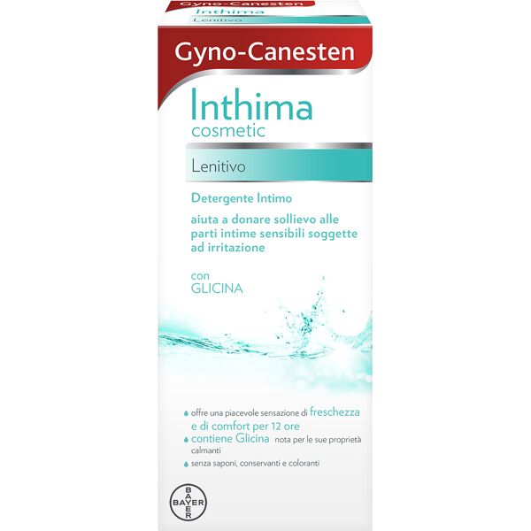 bayer spa gyno-canesten inthima cosmetic lenitivo 200ml - detergente intimo con glicina