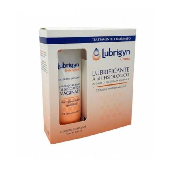 uniderm farmaceutici srl lubrigyn trattamento combinato crema 12 bustine + detergente 100 ml