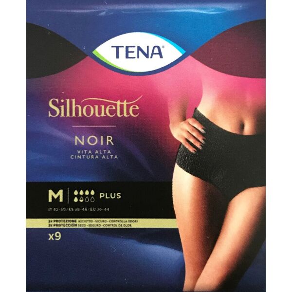 essity tena silhouette noir pannolone a mutandina assorbente vita alta taglia m 9 pezzi - mutandine assorbenti femminili eleganti e discrete