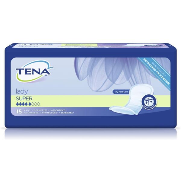 essity italy spa tena lady super assorbenti per incontinenza 15 pezzi - assorbente per perdite urinarie