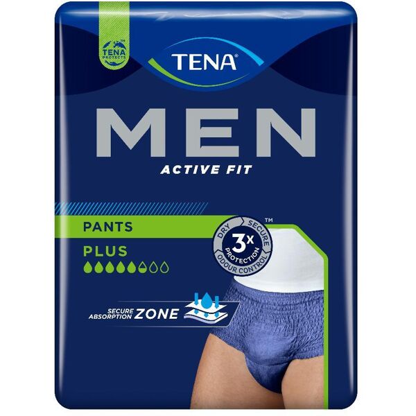 essity italy spa tena men pants active fit taglia l 8 pezzi - mutande assorbenti uomo con zona ad alta assorbenza, morbide e traspiranti