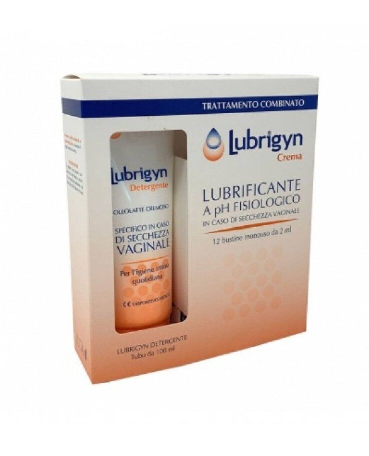 uniderm farmaceutici srl lubrigyn trattamento combinato crema 12 bustine + detergente 100 ml
