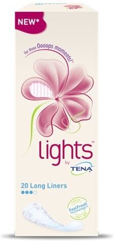 essity italy spa lights by tena long proteggi-slip 20 pezzi - protezione sicura per perdite urinarie leggere