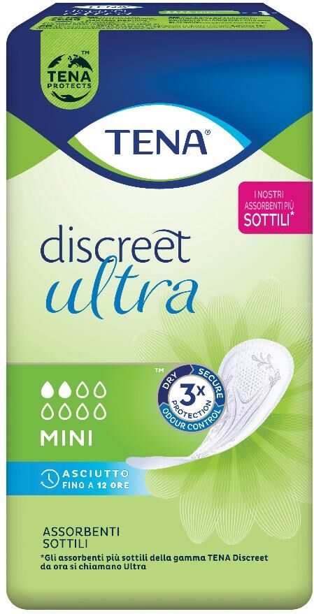 essity italy spa tena lady discreet mini assorbenti 20 pezzi - protezione discreta per perdite urinarie leggere femminili