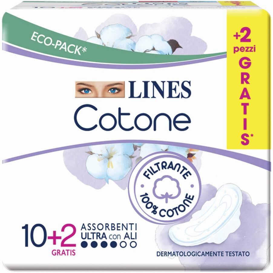 Fater Spa ASSORBENTI ULTRA GIORNO CON ALI LINES COTONE 12 PEZZI