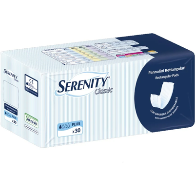 SERENITY SpA Serenity Classic, Pannolone Rettangolare con barriera, 30 pannoloni SERENITY SpA Serenity Classic, Pannolone Rettangolare con barriera, 30 pannoloni