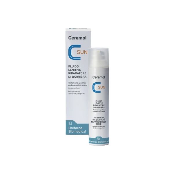 unifarco ceramol sun fluido corpo lenitivo riparatore 100ml - protezione solare e cura della pelle