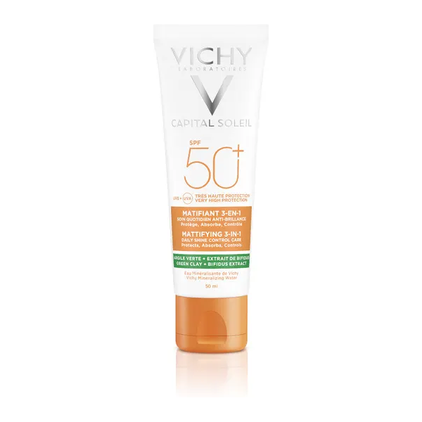 capital soleil solare crema viso anti acne purificante 50+spf 50 ml - protezione solare vichy