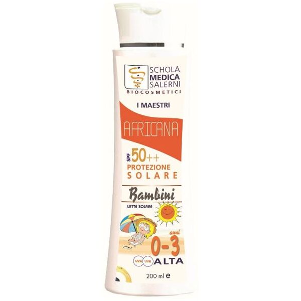 morelia srl africana - protezione spf50+ latte solare bambini 0-3 anni 200ml, protezione solare sicura per i più piccoli