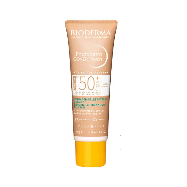 bioderma photoderm mineral cover touch 40ml spf50+ dorée - protezione minerale ad alta coprenza. lascia respirare la pelle.