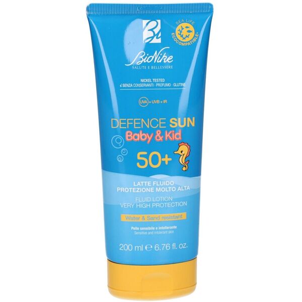 Bionike Defence Sun SPF50+ Baby&Kid, Latte Solare Fluido Bambini, 200 ml