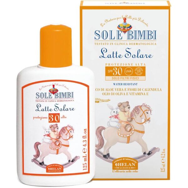 helan cosmesi srl helan sole bimbi latte solare spf30 125ml - protezione dolce e sicura per la pelle dei bambini