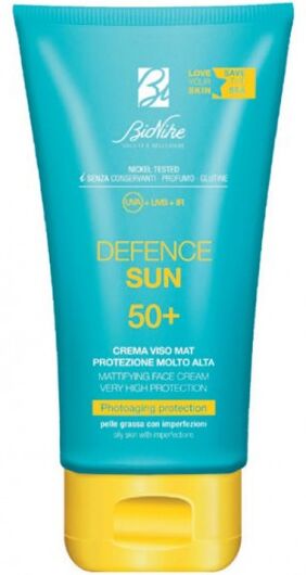 bionike defence sun crema viso mat protezione molto alta spf 50+ 50ml: protezione solare per pelle grassa