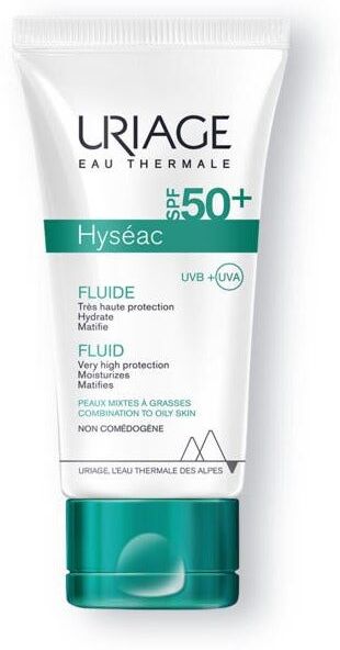 uriage hyseac - fluido solare viso spf50+ 50ml - protezione solare per pelli grasse