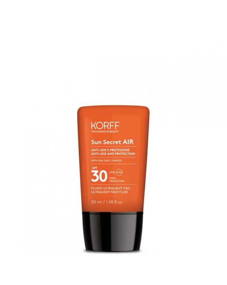 korff sun secret air fluido viso spf30 50ml - protezione solare leggera e idratante