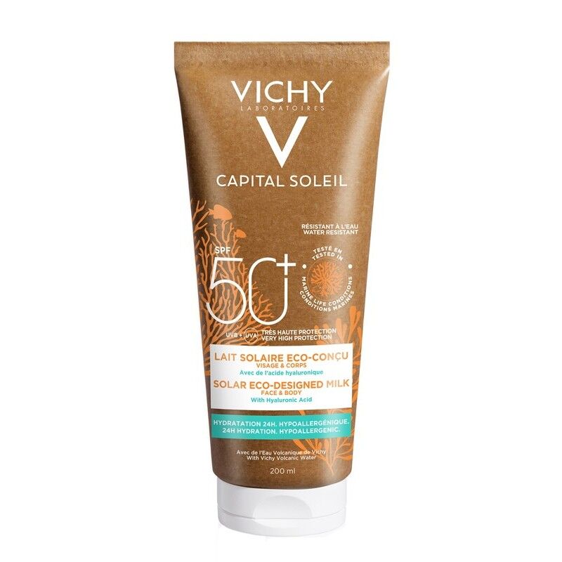 vichy - capital soleil latte solare spf 50+ viso e corpo 200ml - protezione solare elevata