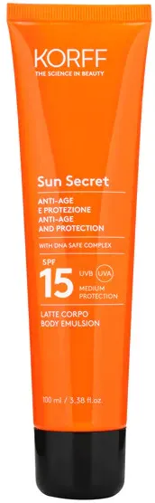 korff sun latte solare protettivo/anti-age spf15 100ml - latte solare viso