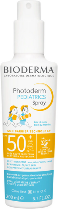 bioderma photoderm pediatrics spray solare viso e corpo 200ml spf50+ - protezione avanzata per la pelle delicata dei bambini