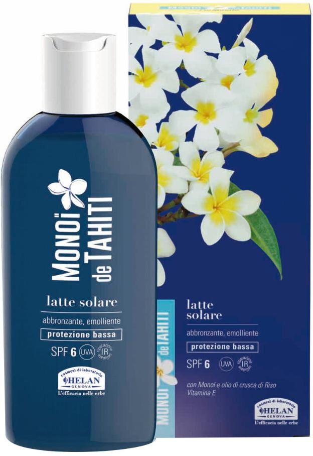 helan cosmesi srl helan monoi latte solare abbronzante/emolliente spf6 200ml - la tua protezione solare ricca di monoï