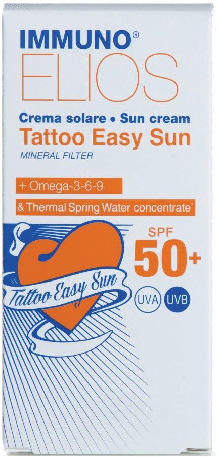 morgan srl immuno elios - crema solare tattoo easy sun spf50+ 50ml - protezione solare per tatuaggi con fattore di protezione 50+