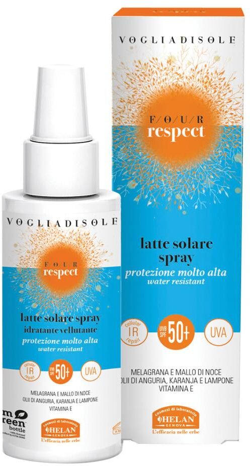 helan cosmesi srl helan voglia di sole four respect latte solare spray spf50+ viso/corpo 100ml - helan voglia di sole four respect