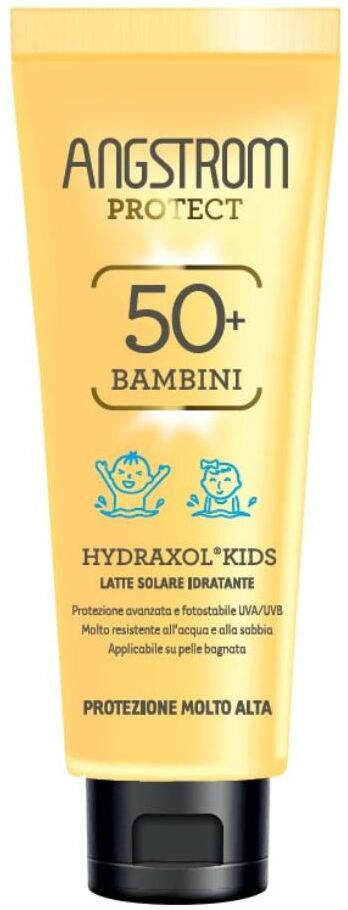 perrigo italia srl angstrom protect - hydraxol kids latte solare bambini spf50+ 125ml per protezione sicura e delicata